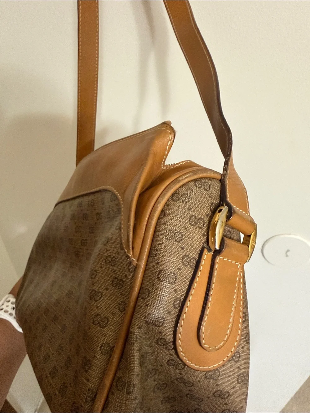 Gucci Tan/Brown Monogram Crossbody Bag